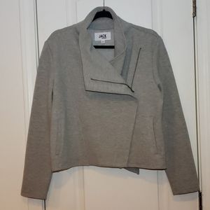 Jack by BB Dakota Grey Textured Knit Moto Blazer L